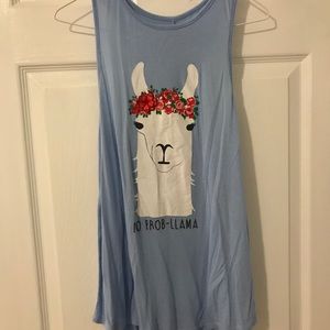Francesca’s No Prob-Llama Embroidered Tank